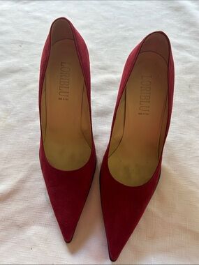 Loriblu  color burgundy Suede Pointed-Toe Pumps — Classic Evening Heels